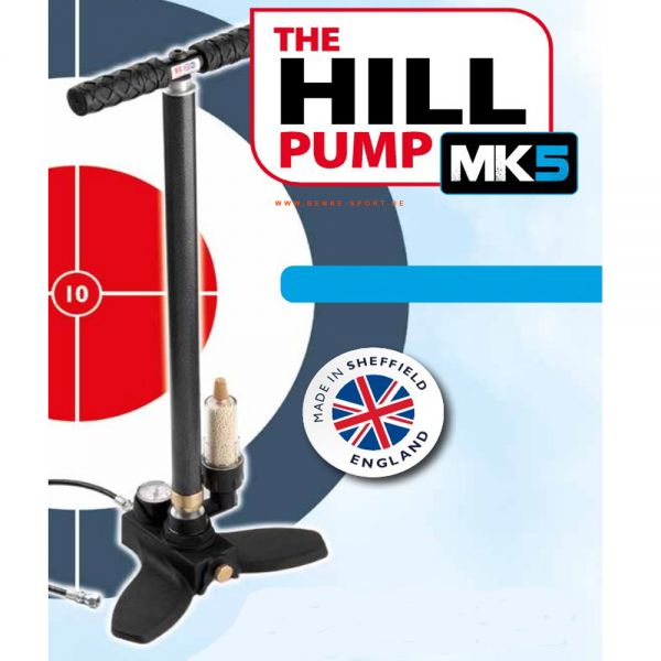 Hill Pumpe, Pressluftpumpe 5 Generation mit Trockenluftfilter Manometer und Schlauch Anschluss