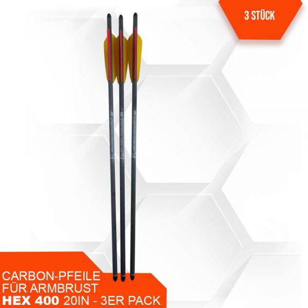 Carbon-Pfeile für Armbrust Hex 400 20in - 3er Pack