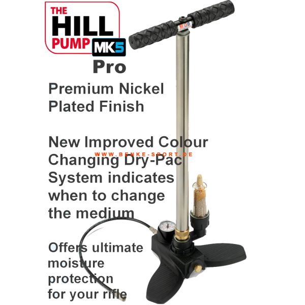 Hill Pumpe, Pressluftpumpe 5 Generation Pro mit Trockenluftfilter Manometer und Schlauch Anschluss